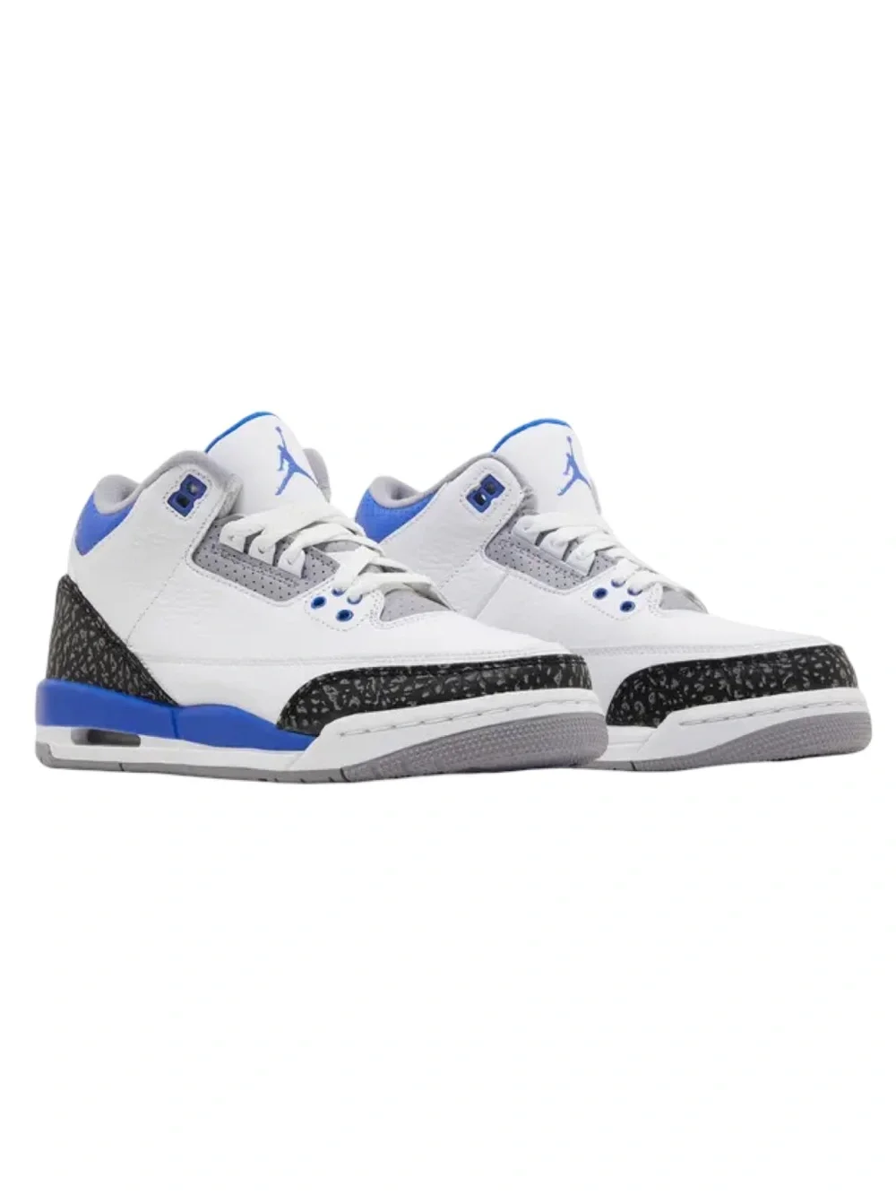 Nike Air Jordan 3 Retro Racer Blue White Blue Elephant Print Sneakers Men’s 8.5